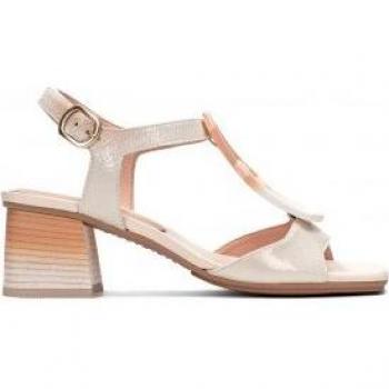 Hispanitas Sandalias Modelo Iris Blanco de Piel con Tacón de 5cm