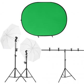 Kit de Estudio Fotográfico con Iluminación y Fondo, Lámpara Regulable, Parasoles Portátil, Soporte Ajustable, Bolsa de Transporte