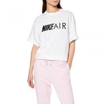 Nike W NSW Air Top BF T-Shirt, Mujer, White/Black, M
