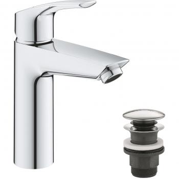 Grifo de lavabo Grohe Eurosmart M-Size, monomando, con protección térmica y acabado cromado