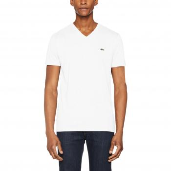 Lacoste Men's Regular Fit Short Sleeve V-Neck T-Shirt White - XL