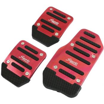 3 Pc Negro Rojo Metal Y Plástico Antideslizante tapa Pedal para coche