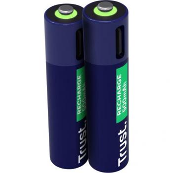Baterías Recargables AAA Trust 25585 USB-C 500mAh (Pack de 2)