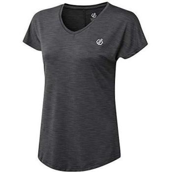 Dare2B Vigilant-Camiseta De Deporte con Cuello De Pico, Tejido Elástico Y Ligero De Secado Rápido T-Shirts/Polos/Vests, Mujer, Ebony Grey, 14