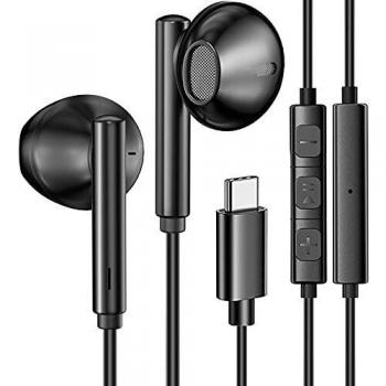 Auriculares USB Tipo C Auriculares Estéreo USB C con Micrófono y Función de Control, Adecuados para Google Pixel, Samsung Galaxy S21 Ultra 5G, iPad Pro 2018/2020, OnePlus Buds