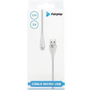 Cable Micro-USB 1m Carga y Sincronización 2,4A Fairplay Blanco