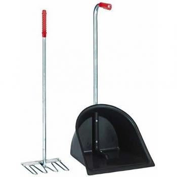 Recogedor de estiércol negro 90 cm, completo