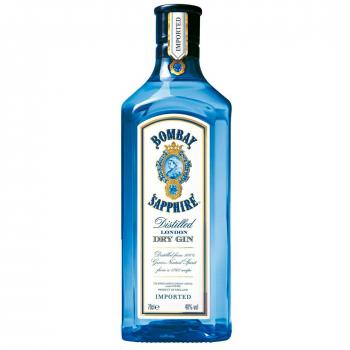 Gin Bombay Sapphire 750ml - Dry Gin con botellas de vidrio, destilado con 10 ingredientes botánicos, sabor suave y equilibrado, ideal para cócteles