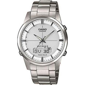 Casio WAVE CEPTOR Reloj Radiocontrolado y solar, Cristal de zafiro,Caja de titanio macizo, Blanco, para Hombre, con Correa de Titanio macizo, LCW-M170TD-7AER