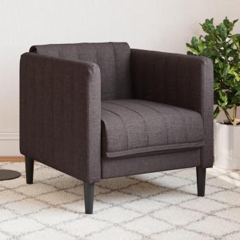 Sillón de tela marrón oscuro vidaXL, tipo: sillón, características: tapizado en tela marrón oscuro, diseño moderno, estructura resistente, cómodo para sentarse