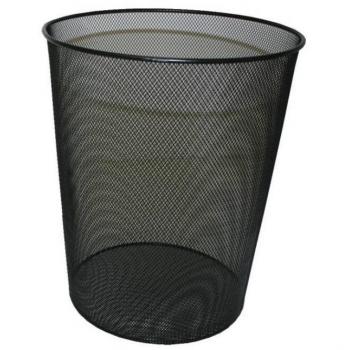 Papelera Metálica de Rejilla 12L 27.5x21cm Color Negro