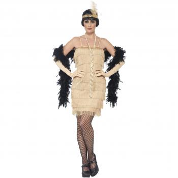 Disfraz de Cabaretera Dorado Corto de los Años 20 para Mujer - Talla L (2x)