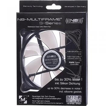 Ventilador de PC Noiseblocker Mf12-p con Conexión PWM, Transparente y Negro