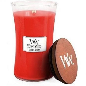 Puesta de sol Woodwick Sonoma con fragancia de vela de cristal 22 oz
