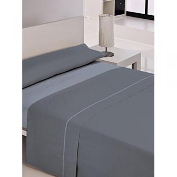 Juego de Sábanas Libela VEGAS Gris Cama de 180 cm, incluye sábana superior (260 x 260 cm) y dos fundas de almohada (50 x 85 cm), fabricado en microfibra