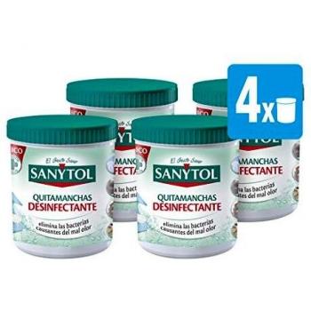 Sanytol - Quitamanchas Desinfectante en Polvo, sin Lejía, Pack [ 4 x 450 gr], Total: 1800 gr