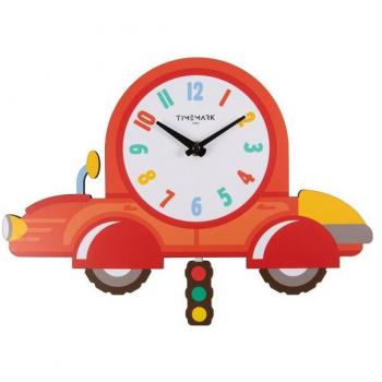 Reloj de Pared Infantil con Péndulo Timemark / Modelo Escabadora, Coche, Barco, Helicóptero, Búho y Cocodrilo
