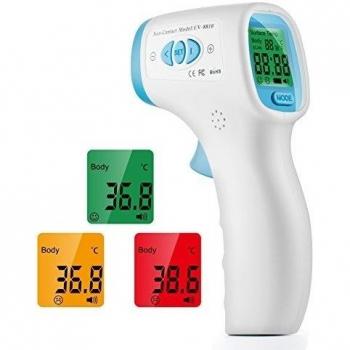 Termómetro del bebé, termómetro infrarrojo de la frente de Coolife Modo dual Clínico Digital No-Contacto con la función de la alarma de tres colores Lectura exacta para el bebé, los niños, los adultos