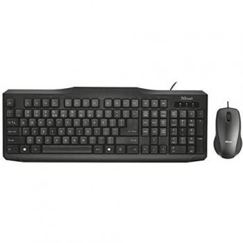 Trust Classicline - Pack de teclado y ratón USB, QWERTY español , color negro