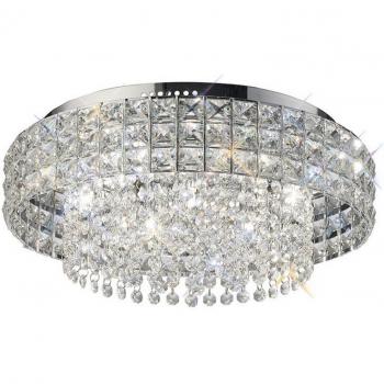 Lámpara de techo Edison redonda 7 luces cromo pulido cristal