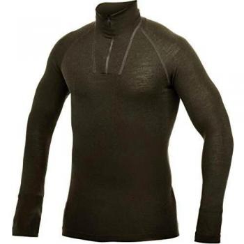 Camiseta Térmica de Merino con Cremallera y Cuello Alto LITE - Verde Pino