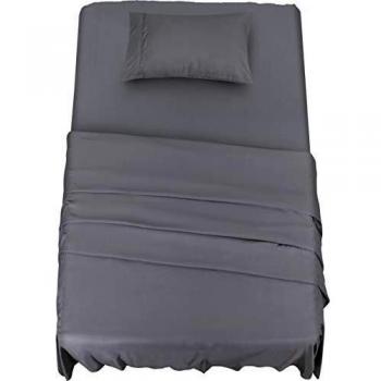 Utopia Bedding Juego De Sabanas - Microfibra Cepillada - Sábanas y Fundas de Almohada (Cama 90, Gris