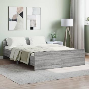 Cama solar con cabecera y pediera Sonoma Gris 140x190 cm