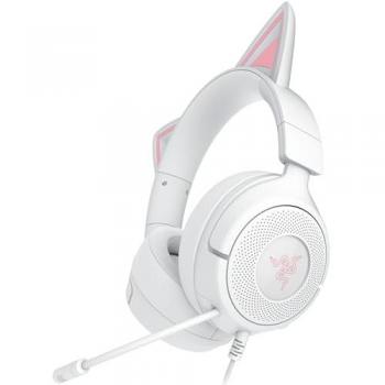 Auriculares Gaming Razer Kraken Kitty V3 X con Cable, Orejas de Gatito, Micrófono Cardioide, Blancos
