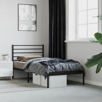 Cabecero de cama con estructura de metal negro 75x190 cm