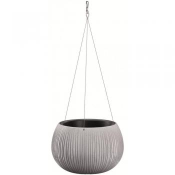 PROSPERPLAST BETON BOWL WS de plástico CON depósito en color Cemento, 19,5 x 29 x 29 cms