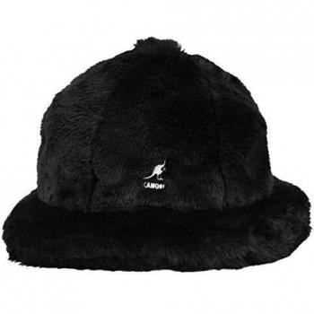 Kangol Women's Black Faux Fur Casual Bucket Hat, Size M