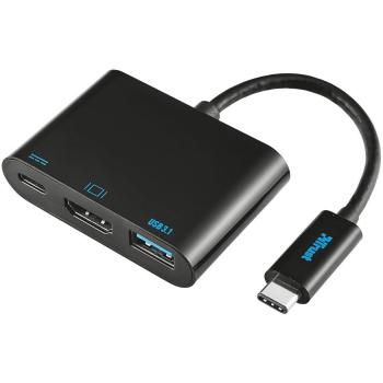 Trust - Adaptador Multi Puerto con USB Tipo C, Negro, 21260