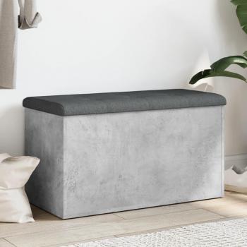 Banco de almacenamiento de madera multicapa gris hormigón 82x42x45 cm