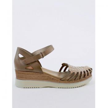 PORRONET SANDALIA CUÑA PIEL TAUPE LILIANA