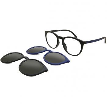 Gafas de Sol Polo Ralph Lauren PH 4183U con Clip-On, Negras, Talla 52, Lentes Recetadas y Bloqueo de Luz Azul
