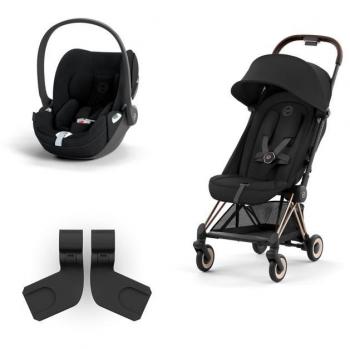 Cybex Coya Rosegold Ultracompact Lightweight Stroller Sepia Black
