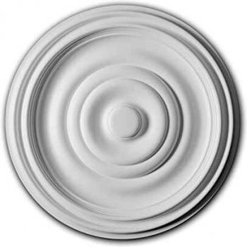 Rosetón Decorativo Profhome 156035 - Elemento para Techo Clásico Atemporal Blanco Ø 48,5 cm