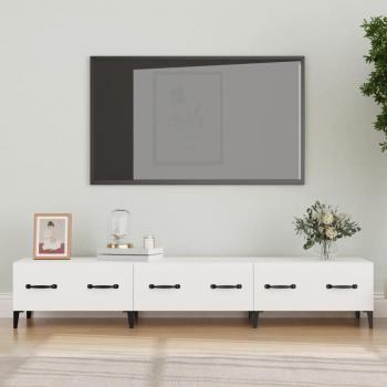 Mueble de TV madera contrachapada 150x34,5x30 cm blanco