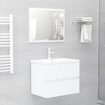 Conjunto de muebles de baño 2 piezas aglomerado blanco vidaXL