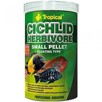 Pequeños Pellets Herbívoros para Ciclidos Tropicales 250ml
