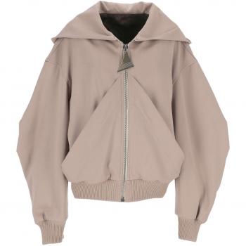 The Attico Women's Oversize Wool Bomber Jacket in Beige | Size 40 | 241WCB41W046198