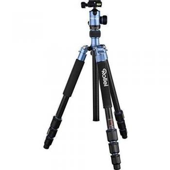 Rollei C5i - Trípode con cabeza esférica, arca Swiss compatible, capacidad 8 kg, altura 159 cm, aluminio, color azul