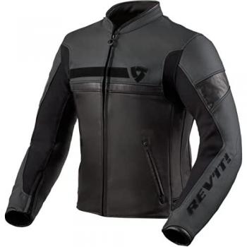 Chaqueta de Moto Revit Mile para Hombre, cuero, color negro, talla 52