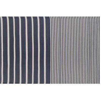 Alfombra de Exterior Azul 120 x 180 cm Patrón Geométrico a Rayas Sintético Ecológico Moderno Minimalista Haldia