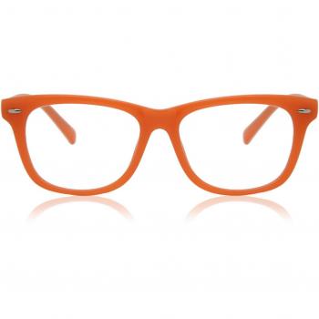 Square Full Rim Plastic Kids' Prescription Glasses - Orange - Size 45 - Blue Light Block Available - SmartBuy Kids