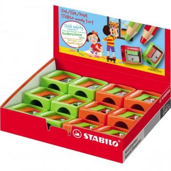 Sacapuntas Stabilo Woody 3 en 1 (12 Unidades) - Con mina XXL de 10 mm