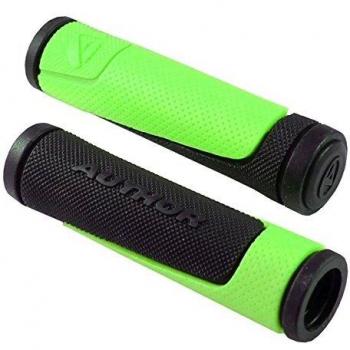 Empuñaduras de manillar de bicicleta AGR R600 D3 130mm 22,2mm verde / negro ergonómicas