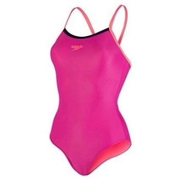 Speedo Thinstrap Muscle Back, Bañador para Mujer, Magenta