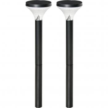 Outsunny Set de 2 Lámparas Solares de Camino, Luces LED con Sensor Crepuscular Nocturno y Brillo Variable, Altura 91.5 cm, IP44 para Exterior Jardín Patio