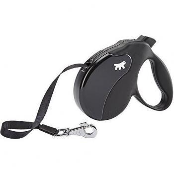 Ferplast - Correa retráctil para Perros Amigo Tape L, Cinta Extensible, 5 m, máx. 50 kg, Negro